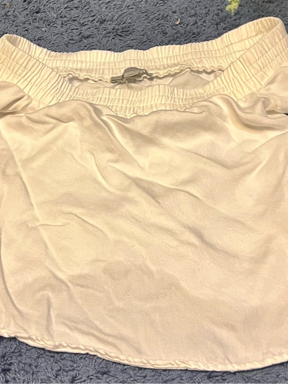 All Saints Cream Elastic-Waist Mini Skirt